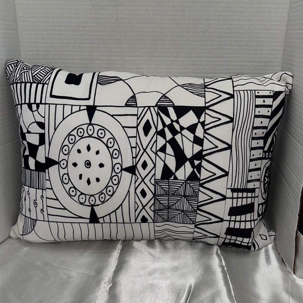 Autistic Designed Geometric Throw Pillow "This Pattern is Nonstop" Aspergers Art